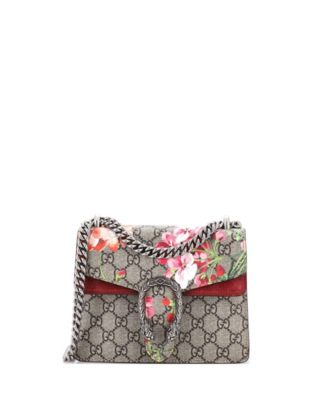 Mini Dionysus Bag Blooms Print GG Coated Canvas
