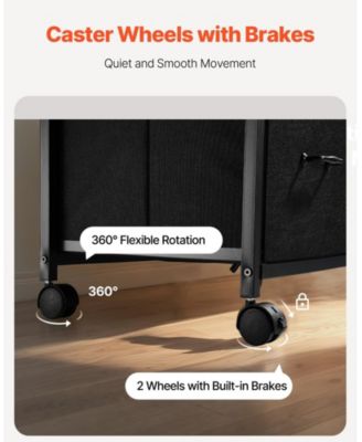 Mobile File Cabinet with 3 Fabric Drawers and 2 Open Shelves