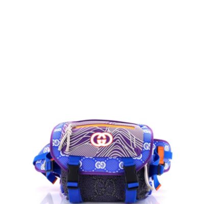 Buckle Flap Chest Strap Backpack GG Fabric with Rubber
