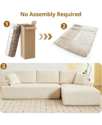 96" Modular Sectional Sofa, L-Shaped Couch with Chaise, Memory Foam Cloud Sofa