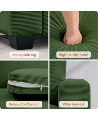 84" Oversized Corduroy Loveseat, Modern Deep Seat 2-Seater Sofa with Wide Arms for Living Room