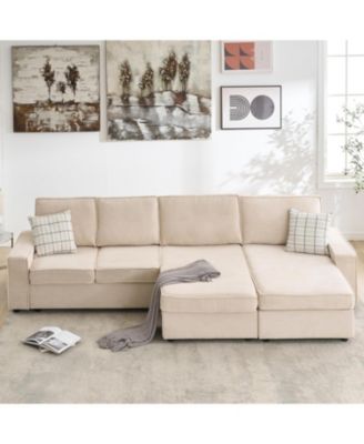 Oversized Modular Sectional Sofa, Convertible Sleeper Couch with Chaise, Deep Seat and Wide Armrests