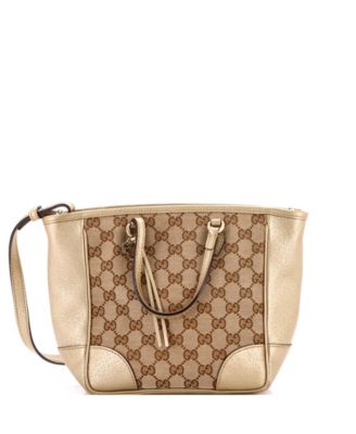 Small Bree Convertible Tote GG Canvas with Leather