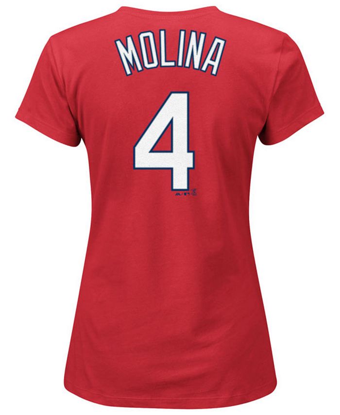 Women's Nike Yadier Molina Red St. Louis Cardinals Name & Number T-Shirt