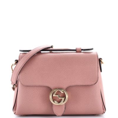 Medium Interlocking Top Handle Bag Leather