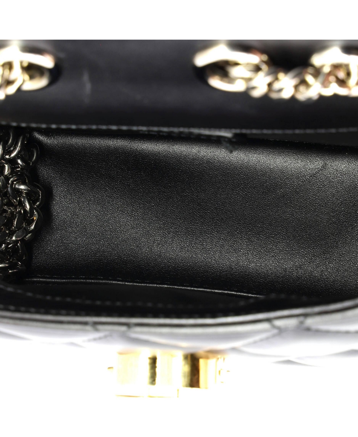 Pre-Owned Gucci Mini Deco Chain Flap Bag Mixed Matelasse Leather