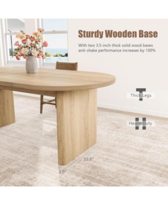 70.8 Inch Oval Dining Table with Upholstered Dining Chairs, Kitchen Table with Sturdy Wooden Base, High Back Dining Chair with Wood Legs