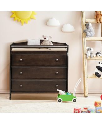 Baby Changing Table Infant Diaper with 3 Drawers and Safety Belt.