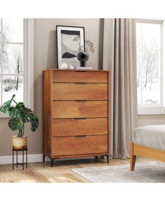 5-Drawer Dresser with Interlock System for Bedroom Living Room.