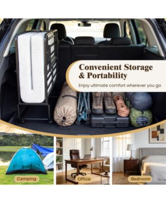 Folding Bed with 5-Inch Mattress Rollaway Guest Bed with Memory Foam Mattress