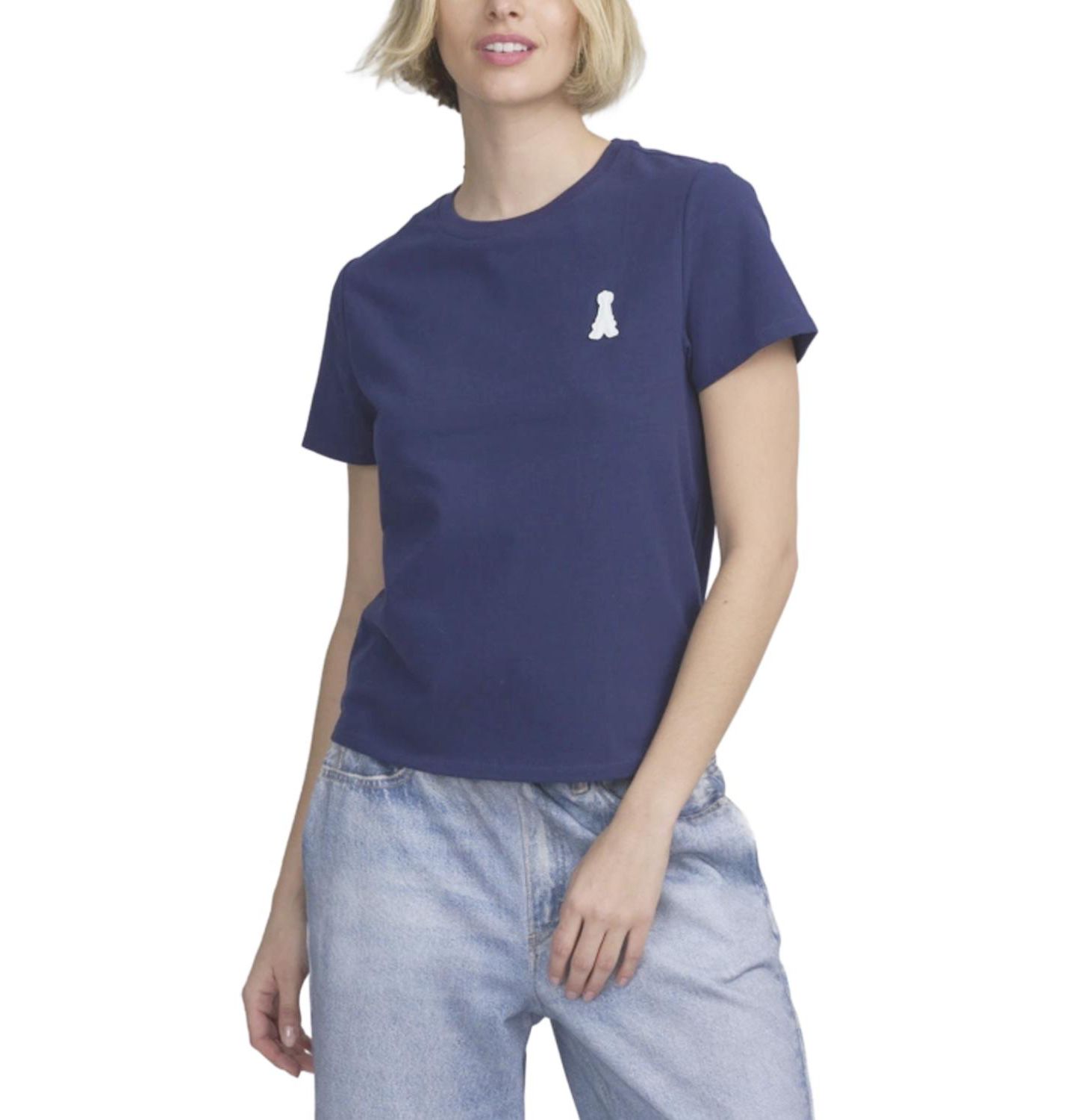 Женская футболка ELLE Collection Tee With Logo Applique, цвет: Тёмно-синий — фото 1