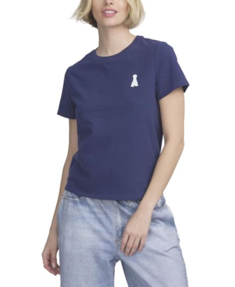 Женская футболка ELLE Collection Tee With Logo Applique, цвет: Тёмно-синий