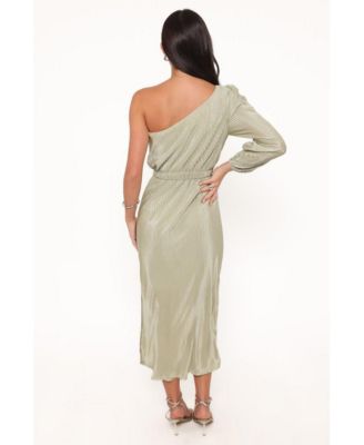 Women's Pontee One Shoulder Pleated Midi Dress