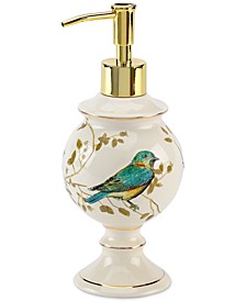 Bath Accessories, Gilded Birds Soap and Lotion Dispenser