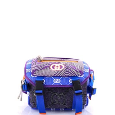 Buckle Flap Chest Strap Backpack GG Fabric with Rubber