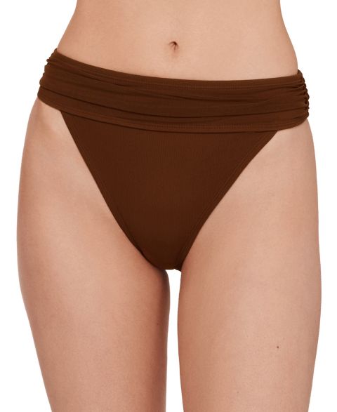 Низ бикини Ruched, высокая линия бедра — Steve Madden, цвет: Тёмно-коричневый