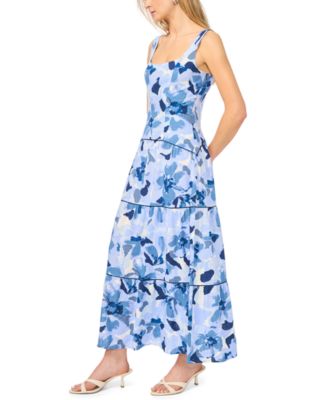 Women's Scoop Neck Sleeveless Drop Waist Tiered Maxi Dress