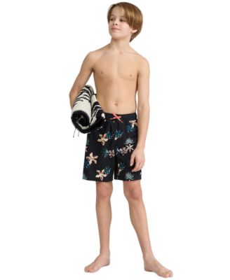 Boys' 8-18 Floral Pull-On Swim Trunks