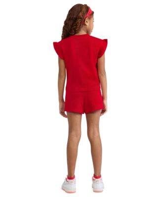 Girls' 4-6X Crewneck French Terry T-Shirt and Shorts, 2-Piece Set