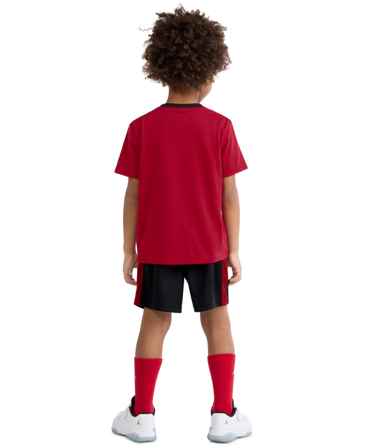 Комплект Jordan Airball Crewneck T-Shirt and Shorts, 2-Piece Set для мальчиков, цвет: Чёрный / Красный — фото 4