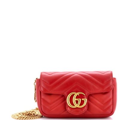 Super Mini GG Marmont Flap Bag Matelasse Leather