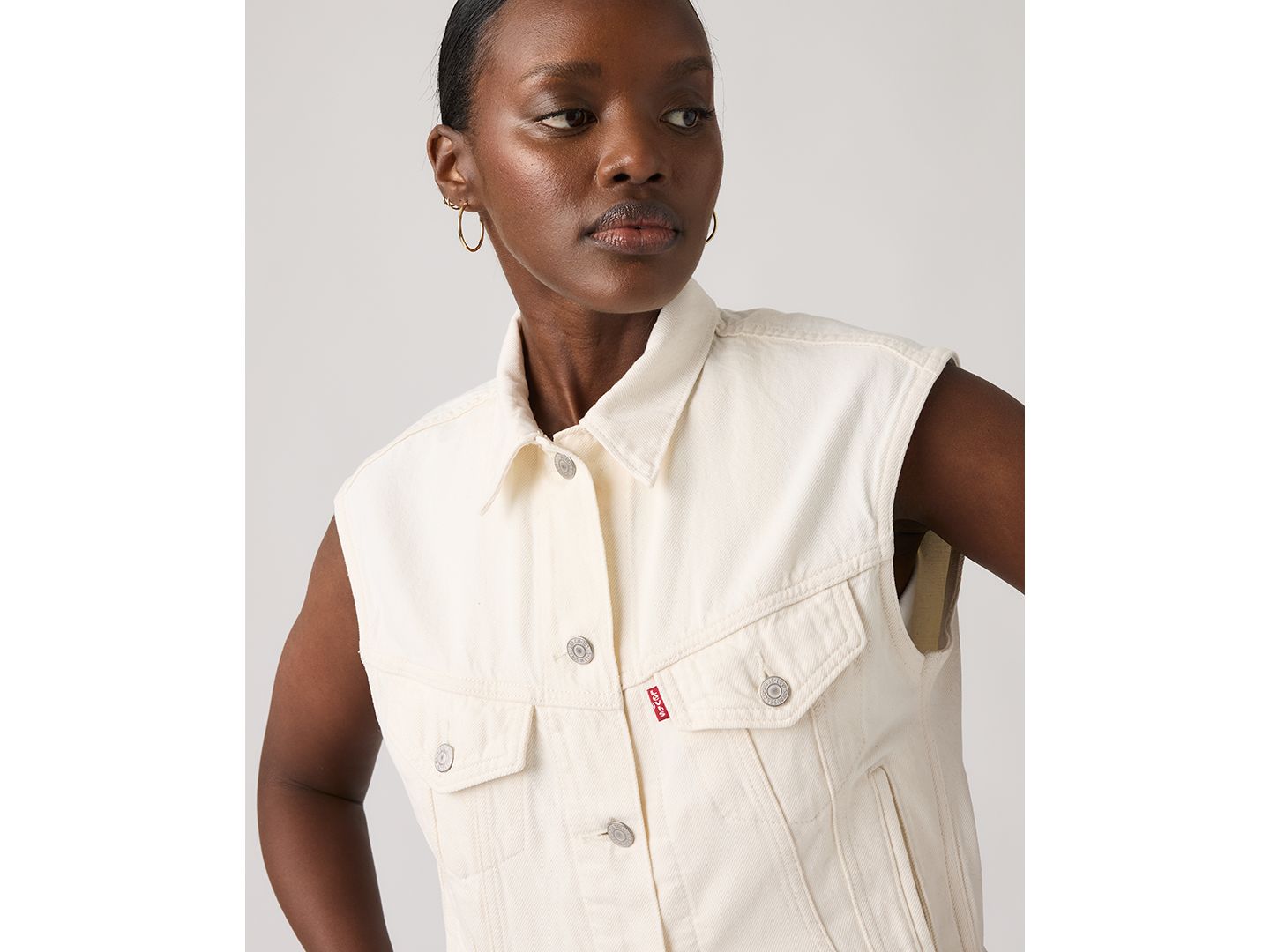 Женский жилет Levi's Premium Shrunken Vest, цвет: Blank Impact — фото 2