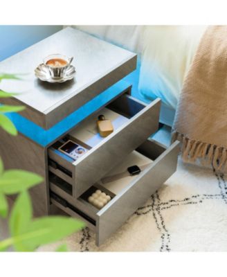 Stylish Coffee Table with 2 Drawers Neutral Finish Modern Living Room Center Table with Storage