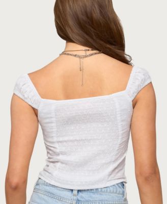 Women's Laura Off Shoulder Dotted Cotton Top