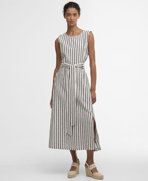 Женское платье Barbour Inez Sleeveless Striped Midi, цвет: Тёмно-синий полосатый