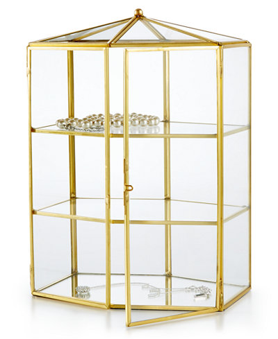 Home Design Studio Metal-Trimmed Glass Jewelry Box, Only at Macy's