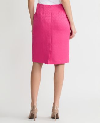 Women's Circle Jacquard Pencil Skirt, Regular & Petite