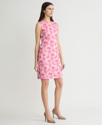 Women's Jacquard Sleeveless Sheath Dress, Regular & Petite