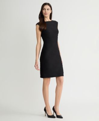 Women's Crewneck Wave Knit Sheath Dress