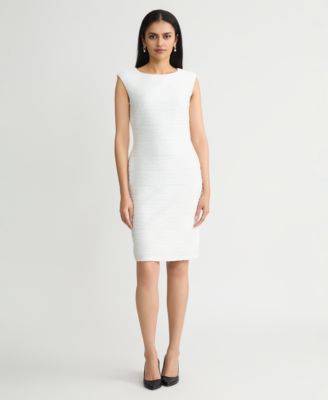 Women's Crewneck Wave Knit Sheath Dress