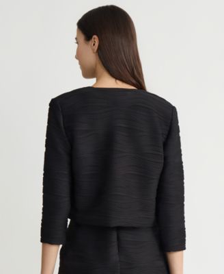 Women's Wave Knit 3/4-Sleeve Shrug, Regular & Petite