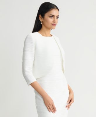 Women's Wave Knit 3/4-Sleeve Shrug, Regular & Petite