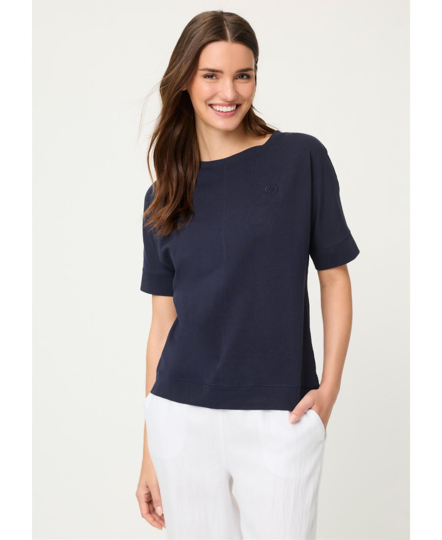 Женская футболка Olsen Relaxed Solid, цвет: Чернильный синий — фото 1