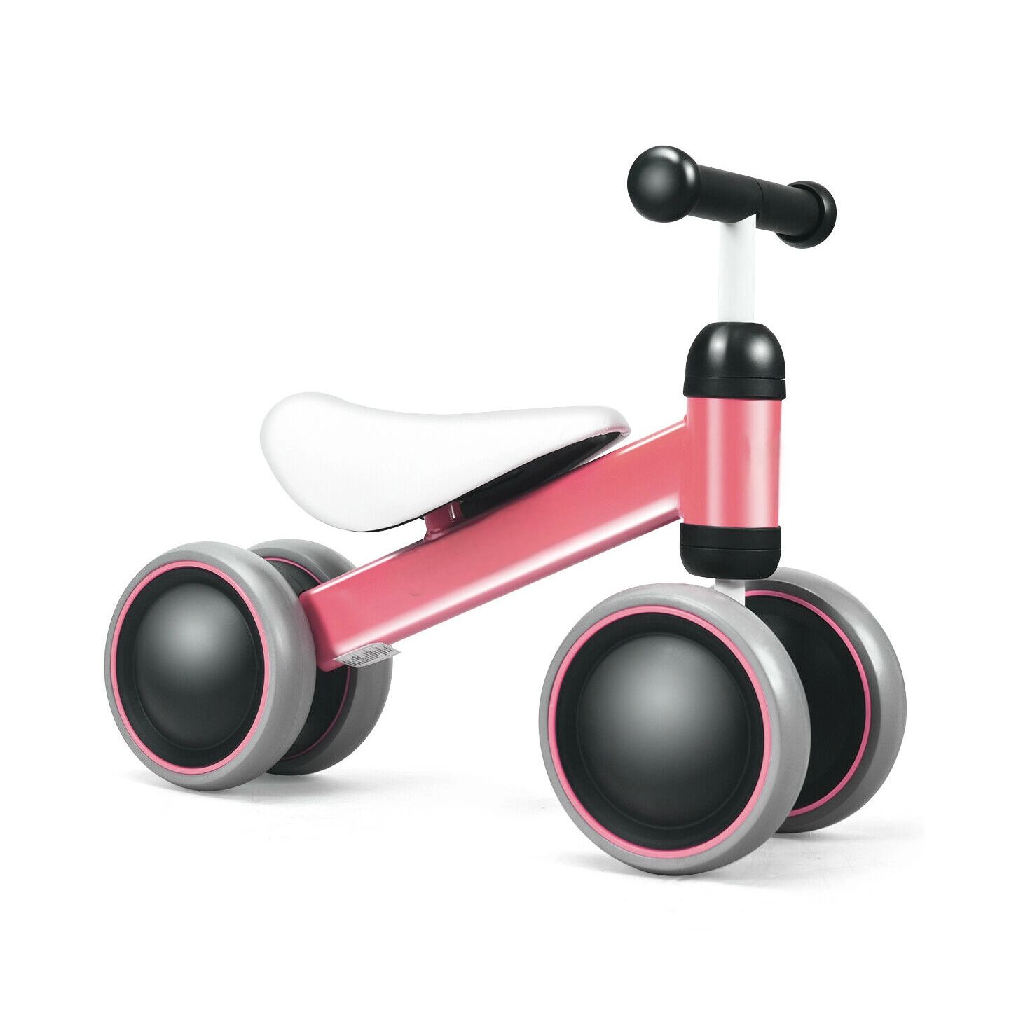 Детская игрушка HONGGE Baby Balance Bike, No-Pedal 4-Wheel, Ages 2+, цвет: Розовый — фото 8