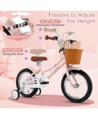 14 Inch Kids Retro Bicycle with Adjustable Height and Basket