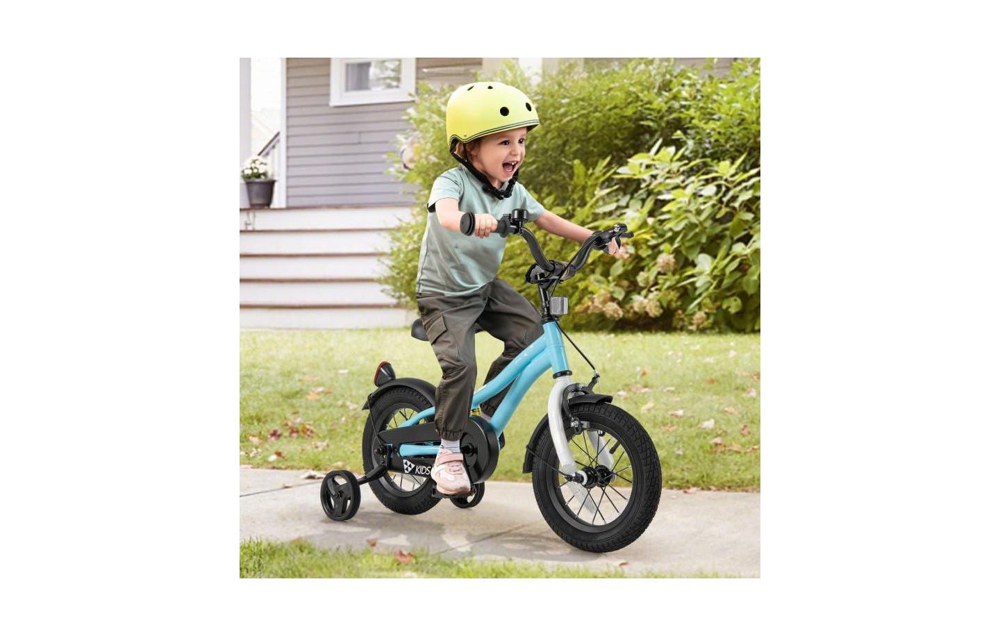 Детская игрушка HONGGE Adjustable Kids Bike with Training Wheels, Ages 3-4, цвет: Синий — фото 2