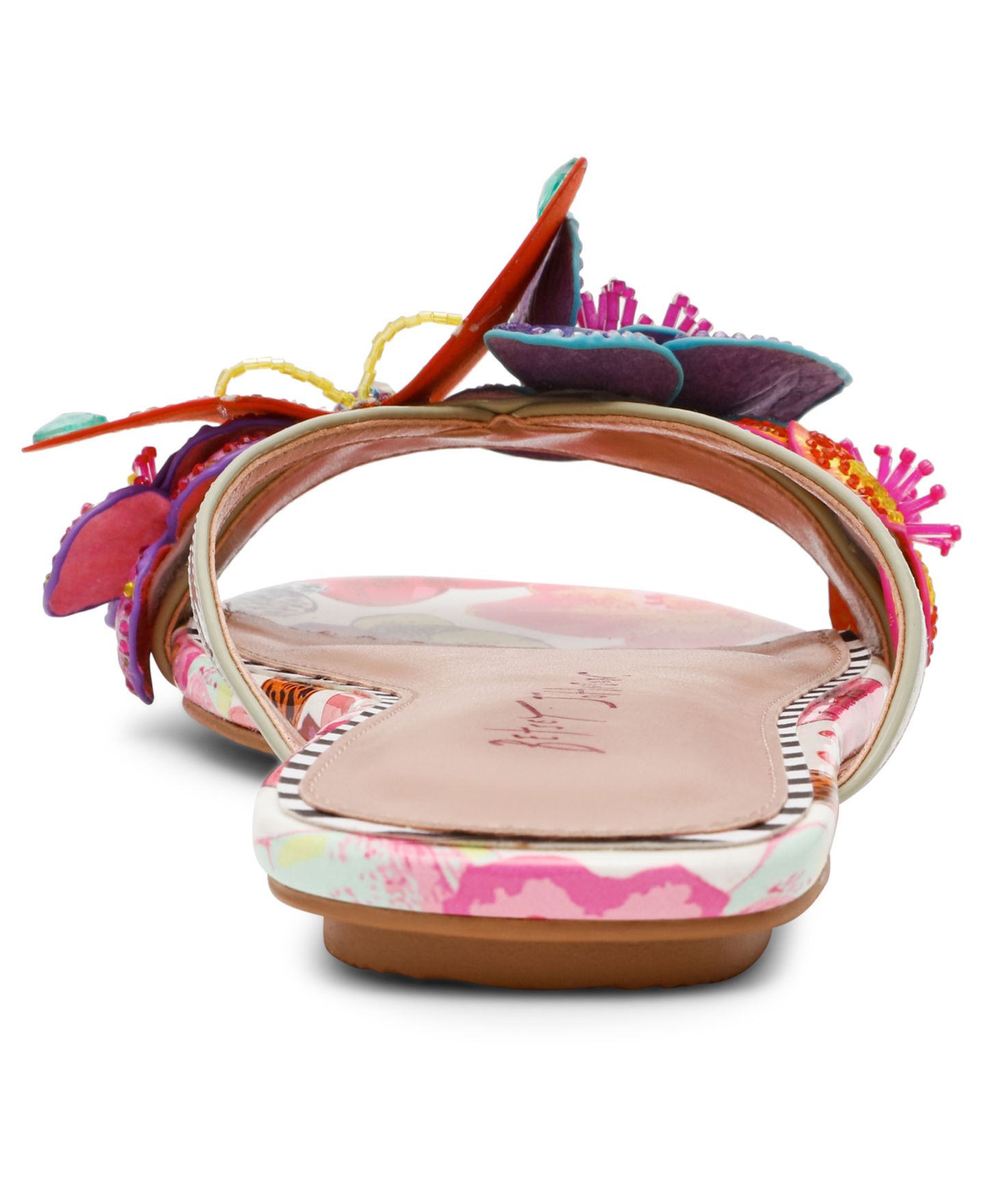 Женские сандалии Betsey Johnson Nicolle Flower Flat, цвет: Белый разноцветный — фото 3
