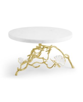 Butterfly Ginkgo Gold-Tone Cake Stand