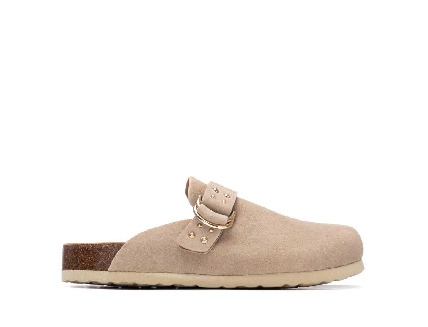 Женские сабо XTI Refresh Collection Suede Clog Mule Flats, цвет: Бежевый — фото 2