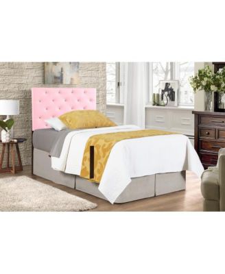 Twin Upholstered Headboard with Faux Jewel Tufting Adjustable Height 41 to 53 inch for Bedroom