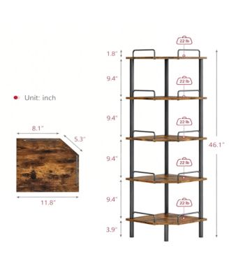 Corner Shelf Stand Industrial Metal Storage Rack for Home Office