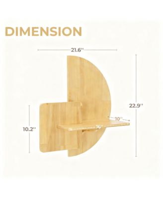 Solid Wood Floating Nightstand Wall Mounted Walnut Shelf