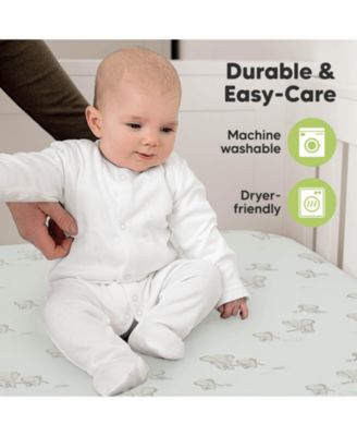 2pk Soothe Fitted Crib Sheets Neutral, Baby Crib Sheets, Fits Standard Nursery Baby Mattress