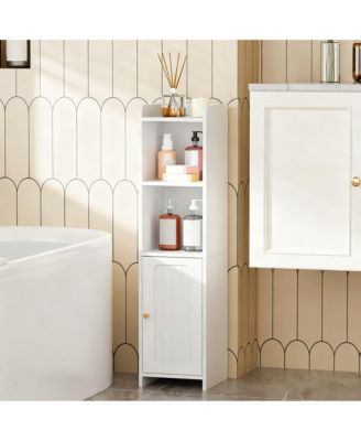 Bathroom Storage Cabinet Small Narrow With Two Adjustable Shelves