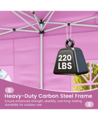 10 X 20 FT Pop up Canopy Tent w/ 6 Sidewalls Wheeled Bag 6 Sandbags 10 Stakes