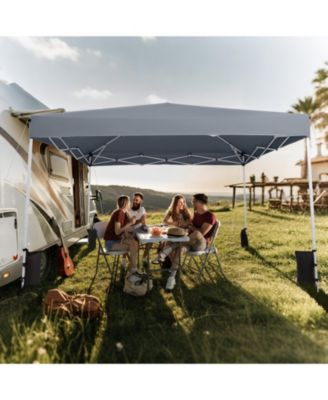 10 x 10 FT Pop up Canopy Tent w/Carrying Bag 4 Sandbags 8 Stakes 4 Wind Ropes